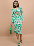 Tokyo Talkies Women Green/Multi Printed Sheath Dress - Green - Image 1