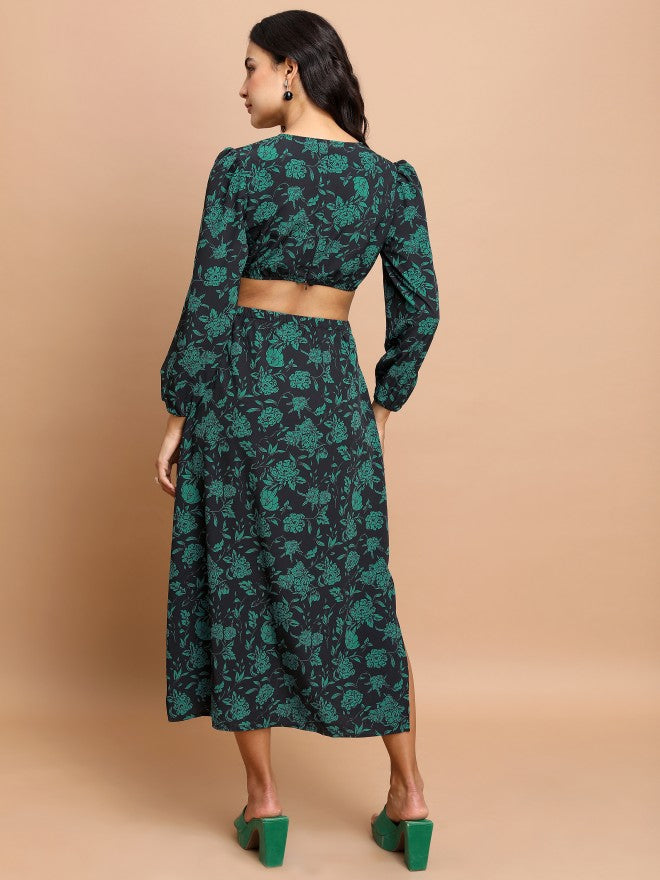 Tokyo Talkies Women Black Printed Maxi Dress - Black - Image 3