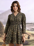 Tokyo Talkies Women Black/Yellow/Multi Printed Wrap Dress - Black - Image 1