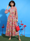 Tokyo Talkies Women Red Printed Maxi Dress - Red - Image 1