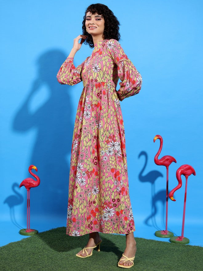 Tokyo Talkies Women Red Printed Maxi Dress - Red - Image 2