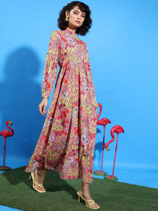 Tokyo Talkies Women Red Printed Maxi Dress - Red - Image 4