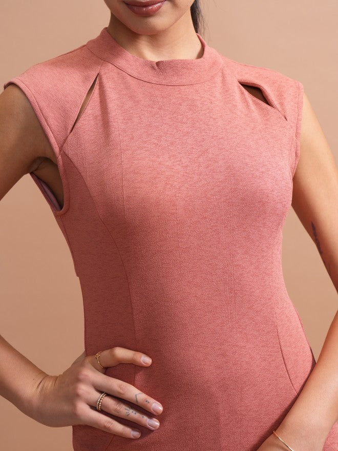 Tokyo Talkies Women Rose Solid Maxi Dress - Rose - Image 5