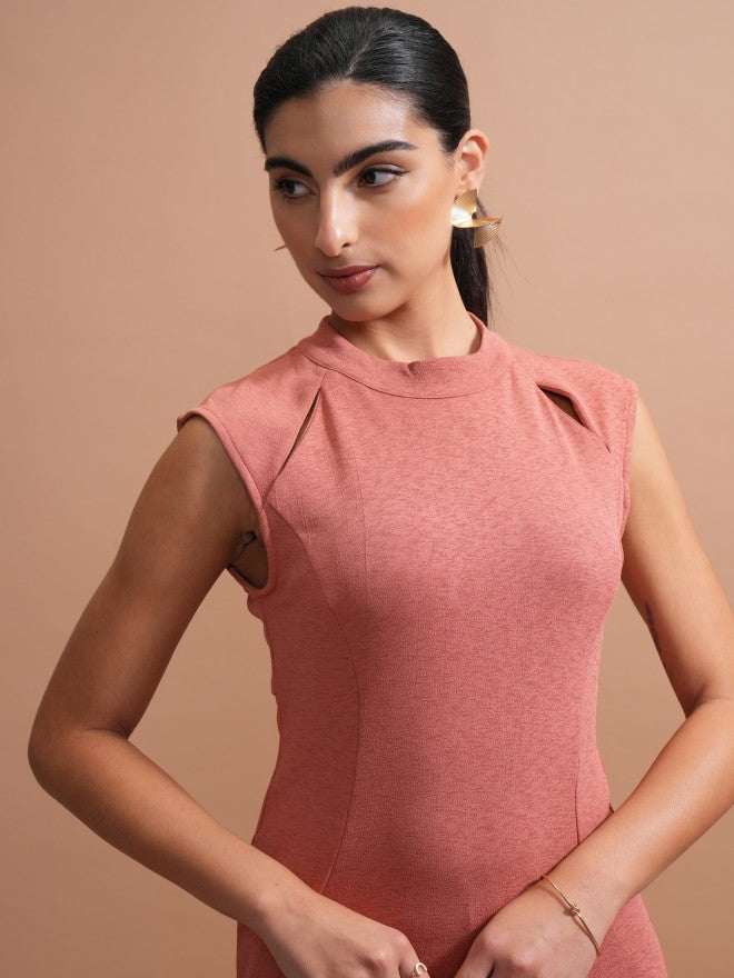 Tokyo Talkies Women Rose Solid Maxi Dress - Rose - Image 6