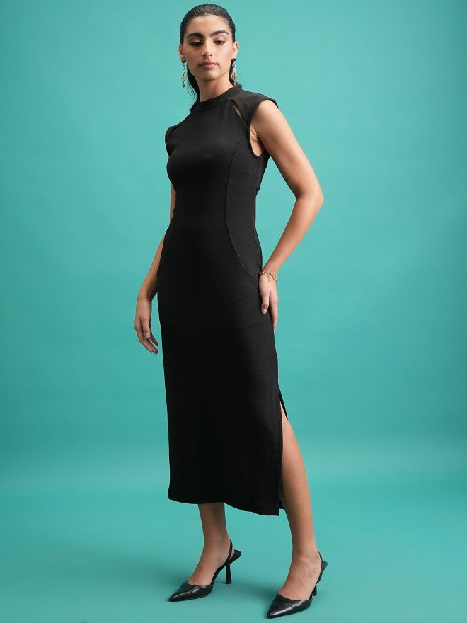 Tokyo Talkies Women Black Solid Bodycon Dresses - Black - Image 2