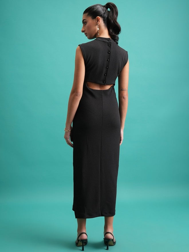 Tokyo Talkies Women Black Solid Bodycon Dresses - Black - Image 3