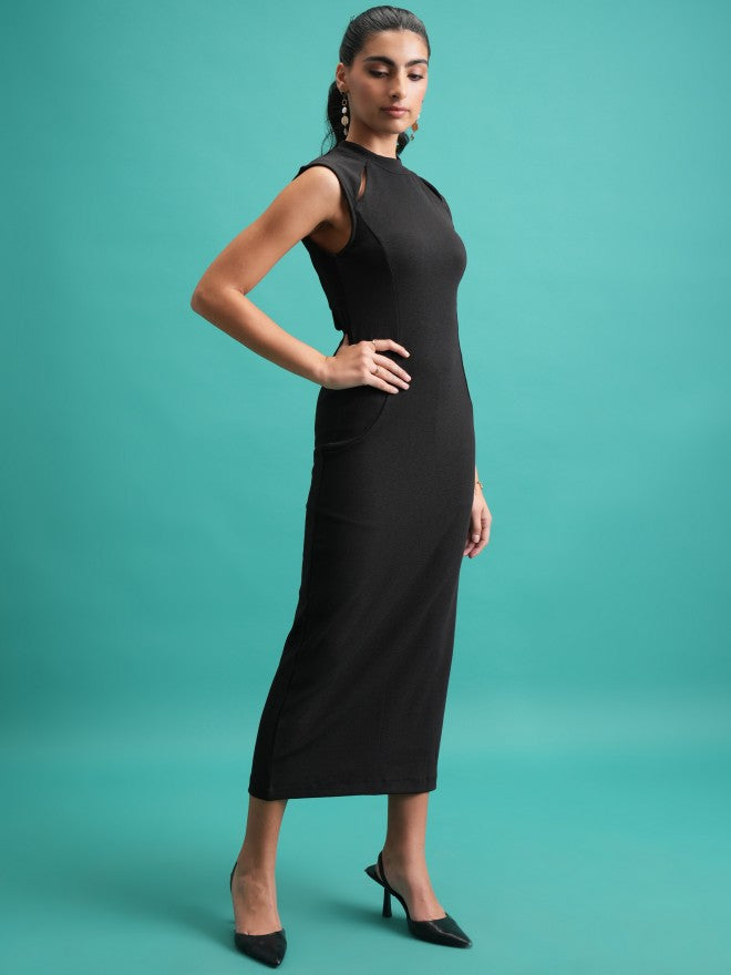 Tokyo Talkies Women Black Solid Bodycon Dresses - Black - Image 4