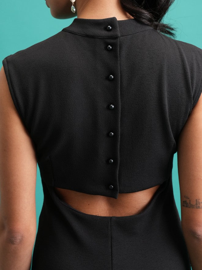 Tokyo Talkies Women Black Solid Bodycon Dresses - Black - Image 5