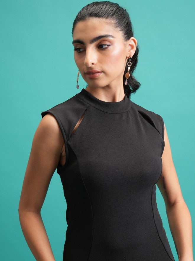Tokyo Talkies Women Black Solid Bodycon Dresses - Black - Image 6
