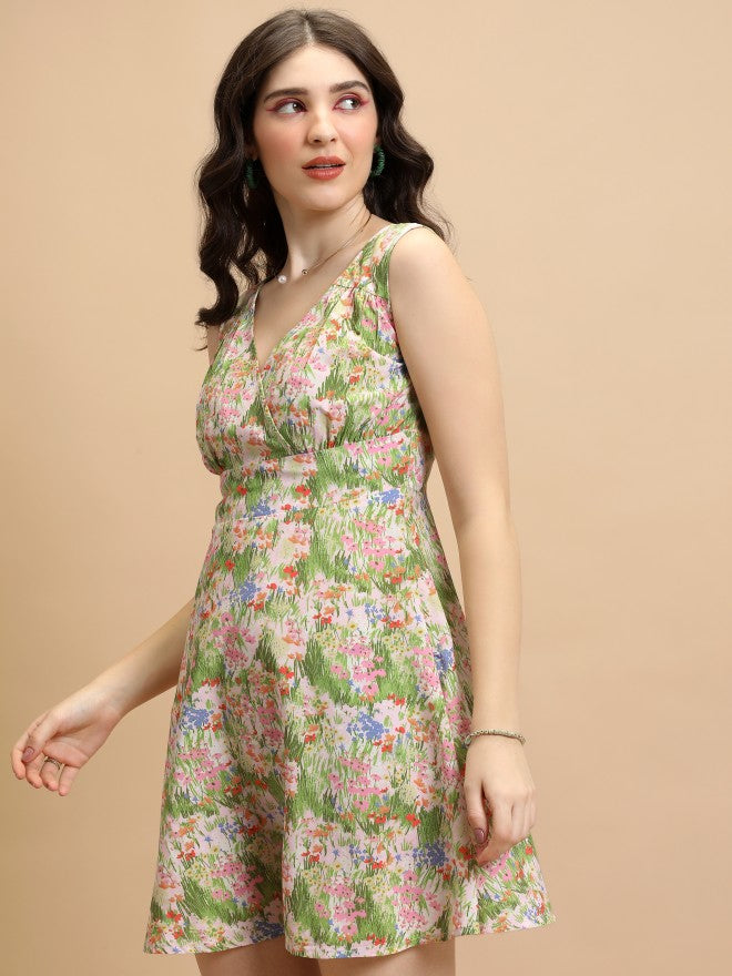 Tokyo Talkies Women Multi Printed Fit And Flare Dress - Multi - Image 4