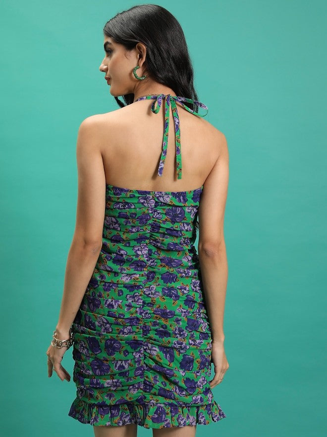 Tokyo Talkies Women Green Printed Sheath Dresses - Green - Image 3