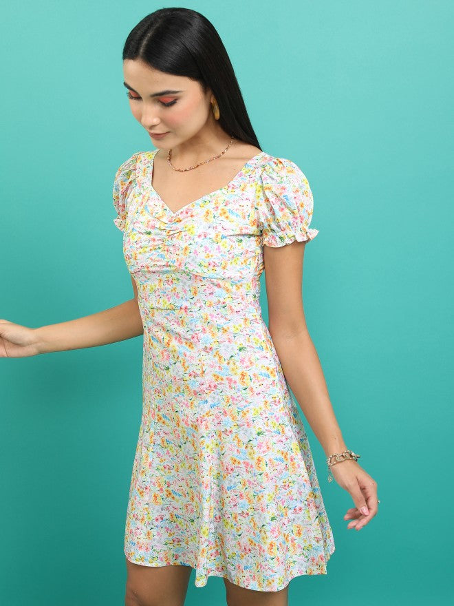 Tokyo Talkies Women Multi Printed Fit And Flare Dress - Multi - Image 4