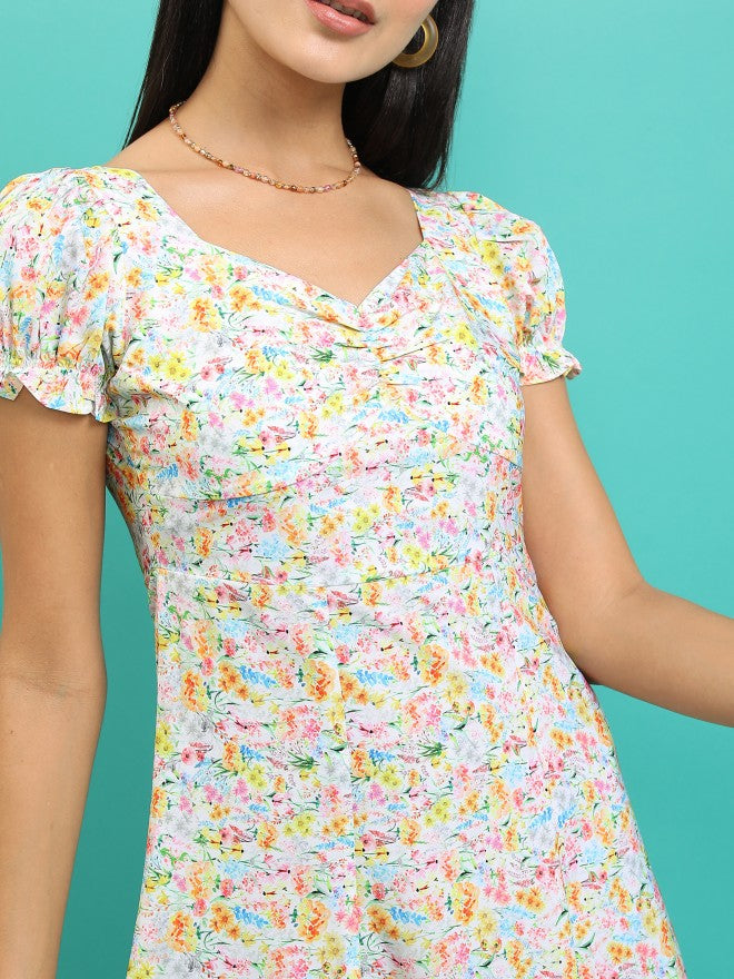 Tokyo Talkies Women Multi Printed Fit And Flare Dress - Multi - Image 5