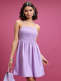 Tokyo Talkies Women Purple Solid A-Line Dress - Purple - Image 1