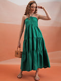 Tokyo Talkies Women Green Solid A-Line Dress - Green - Image 1