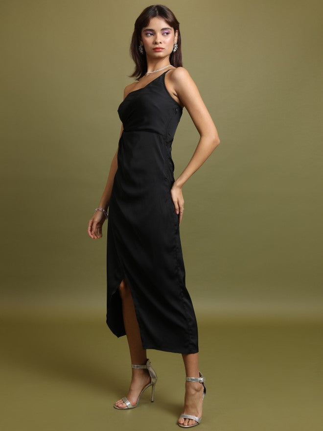 Tokyo Talkies Women Black Solid Maxi Dress - Black - Image 2