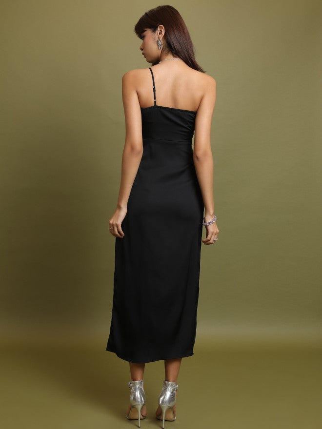 Tokyo Talkies Women Black Solid Maxi Dress - Black - Image 3