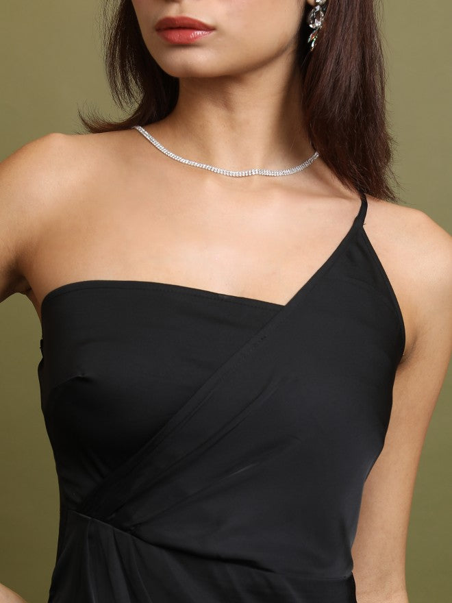 Tokyo Talkies Women Black Solid Maxi Dress - Black - Image 5
