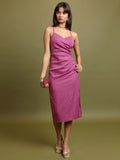 Tokyo Talkies Women Pink Solid Fit And Flare Dress - Pink - Image 1