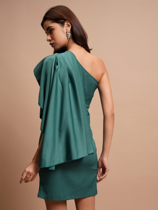 Tokyo Talkies Women Green Solid Sheath Dress - Green - Image 3