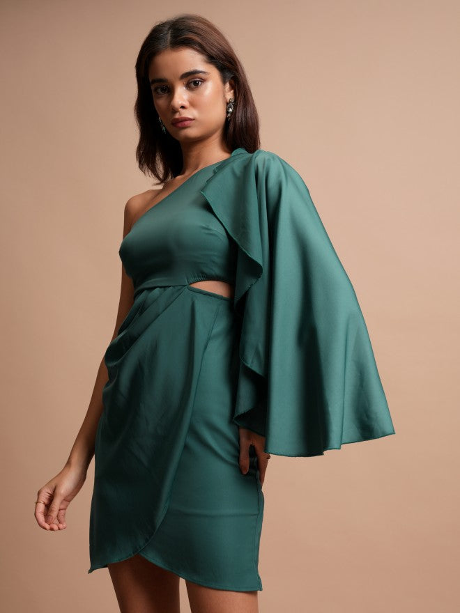 Tokyo Talkies Women Green Solid Sheath Dress - Green - Image 4