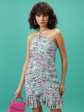 Tokyo Talkies Women Blue/Multi Printed Drop-Waist Dress - Blue - Image 1