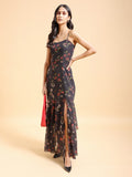 Tokyo Talkies Women Black Printed Maxi Dress - Black - Image 1