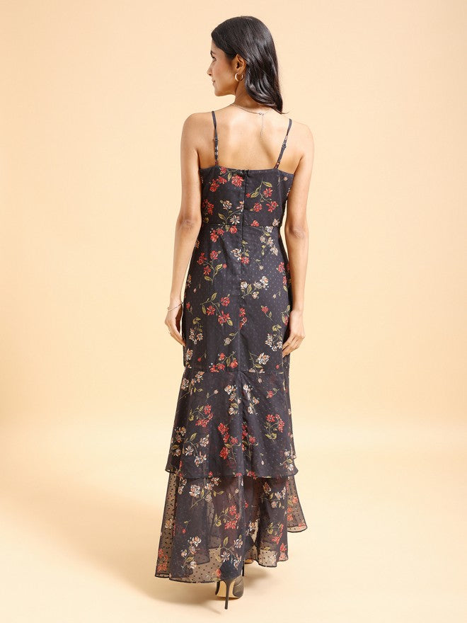 Tokyo Talkies Women Black Printed Maxi Dress - Black - Image 3