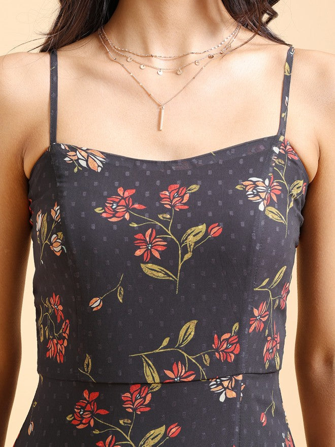 Tokyo Talkies Women Black Printed Maxi Dress - Black - Image 5