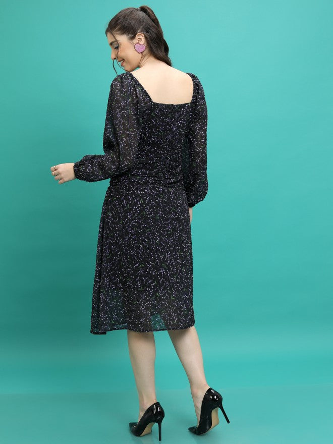 Tokyo Talkies Women Black Printed Sheath Dress - Black - Image 3