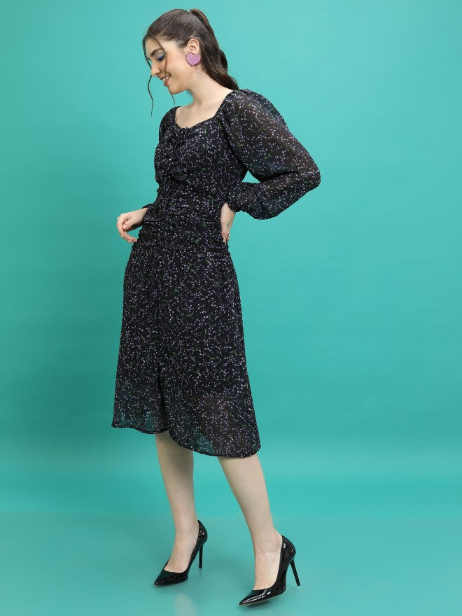 Tokyo Talkies Women Black Printed Sheath Dress - Black - Image 4