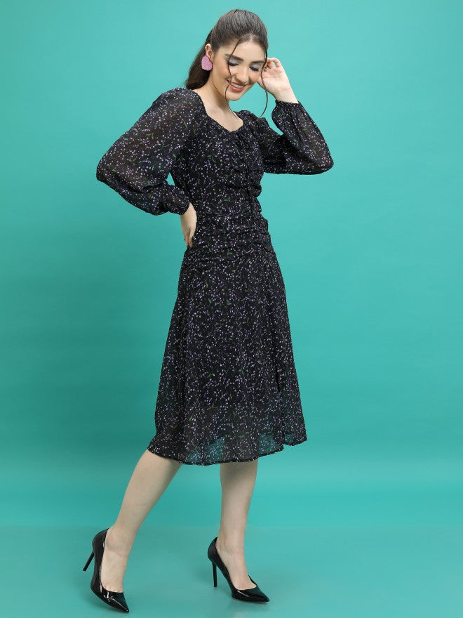 Tokyo Talkies Women Black Printed Sheath Dress - Black - Image 6