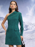 Tokyo Talkies Women Teal Solid Sheath Dress - Teal - Image 1