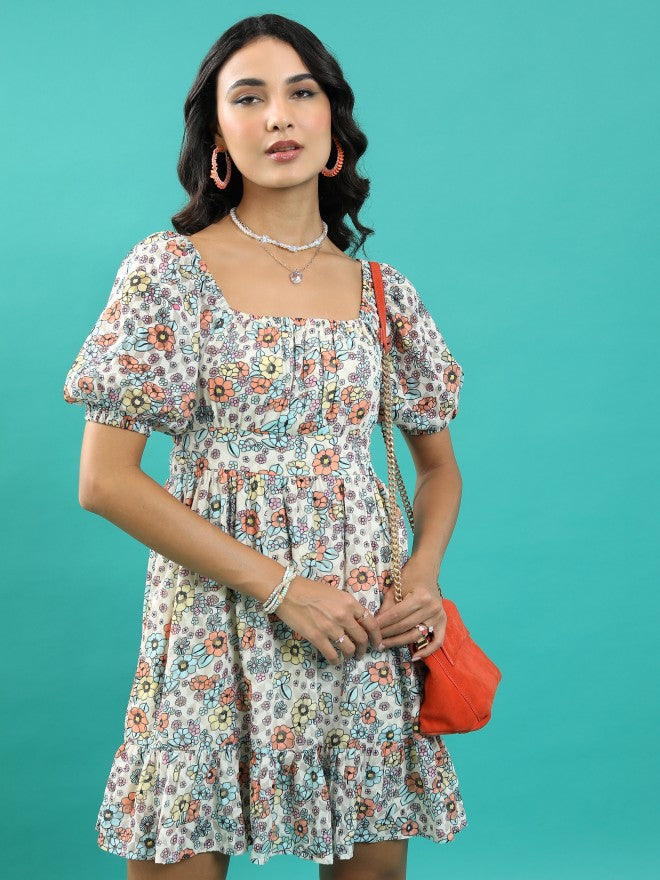 Tokyo Talkies Women Multi Printed Fit And Flare Dress - Multi - Image 1