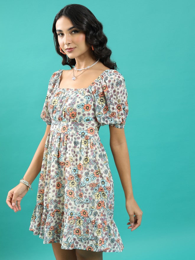 Tokyo Talkies Women Multi Printed Fit And Flare Dress - Multi - Image 4
