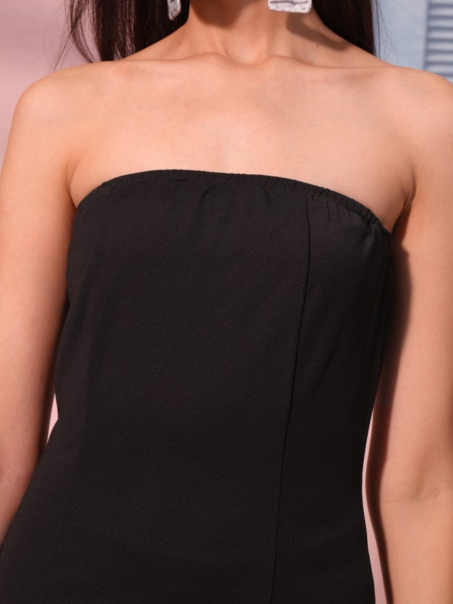 Tokyo Talkies Women Black Solid Sheath Dress - Black - Image 5