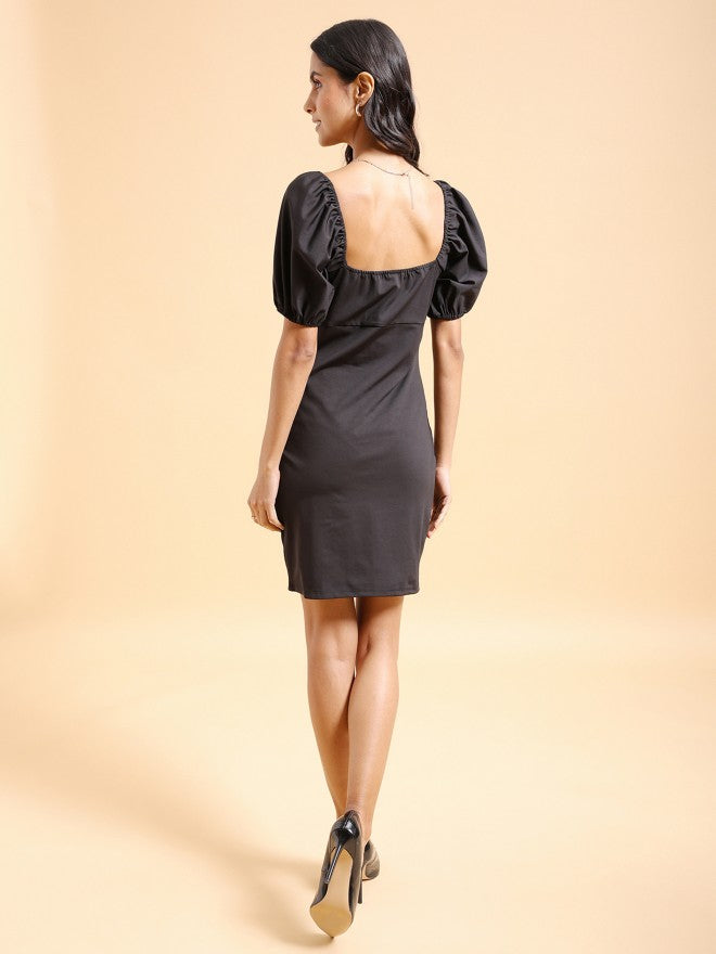 Tokyo Talkies Women Black Solid Bodycon Dress - Black - Image 3