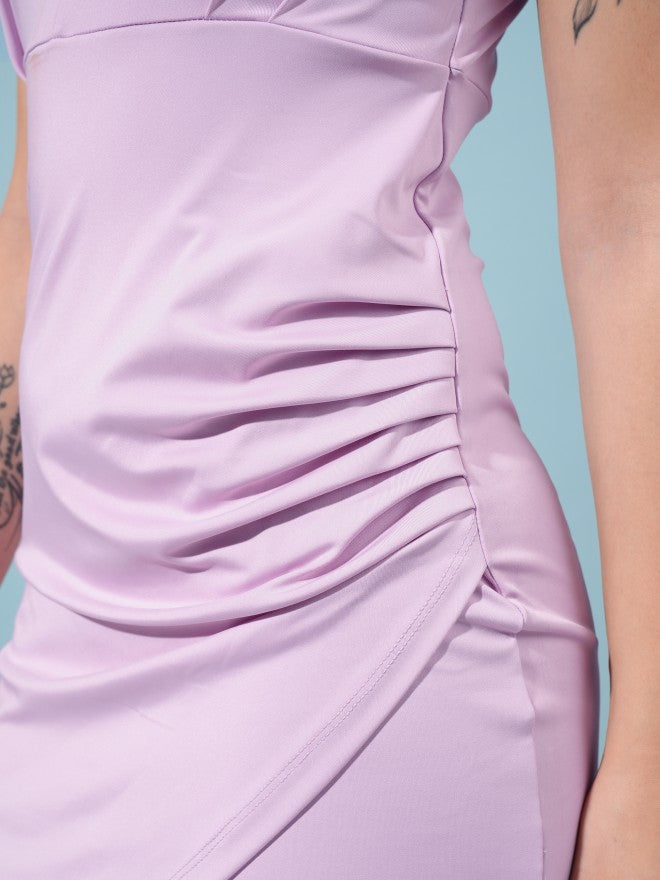 Tokyo Talkies Women Pink Solid Bodycon Dress - Pink - Image 8