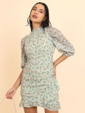 Tokyo Talkies Women Olive Printed Wrap Dress - Olive - Image 1
