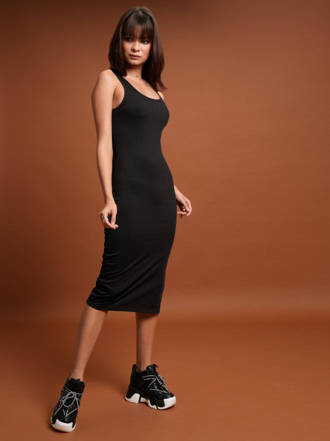 Tokyo Talkies Women Black Solid Bodycon Dress - Black - Image 4