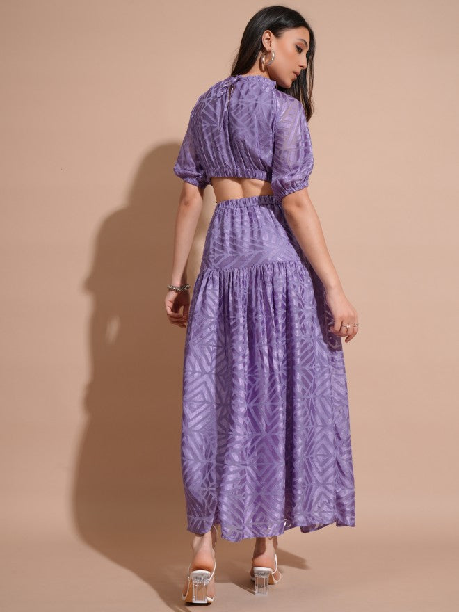 Tokyo Talkies Women Purple Printed Maxi Dress - Purple - Image 3