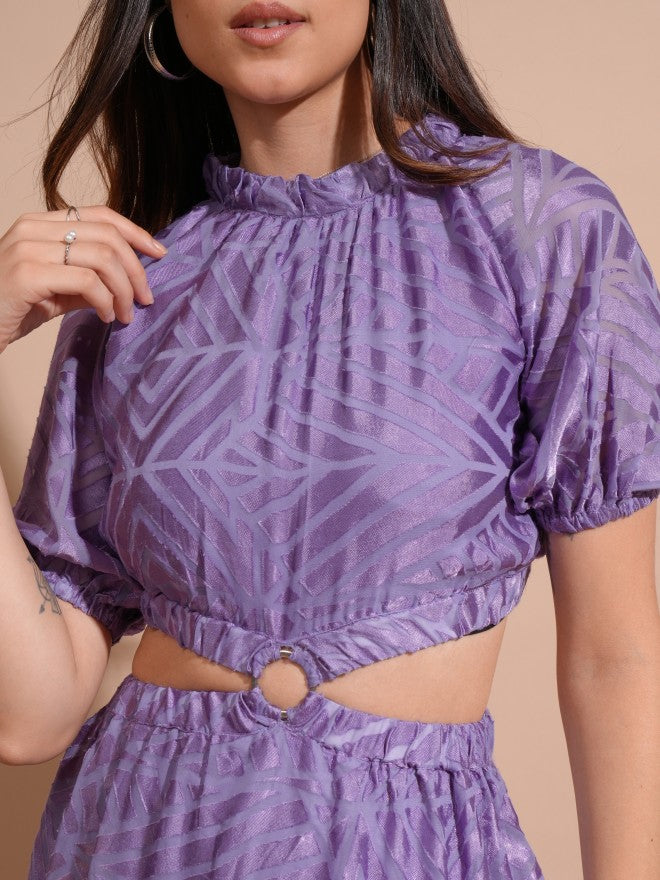 Tokyo Talkies Women Purple Printed Maxi Dress - Purple - Image 5