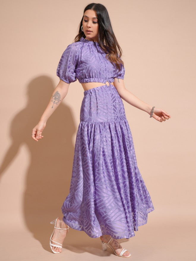 Tokyo Talkies Women Purple Printed Maxi Dress - Purple - Image 6
