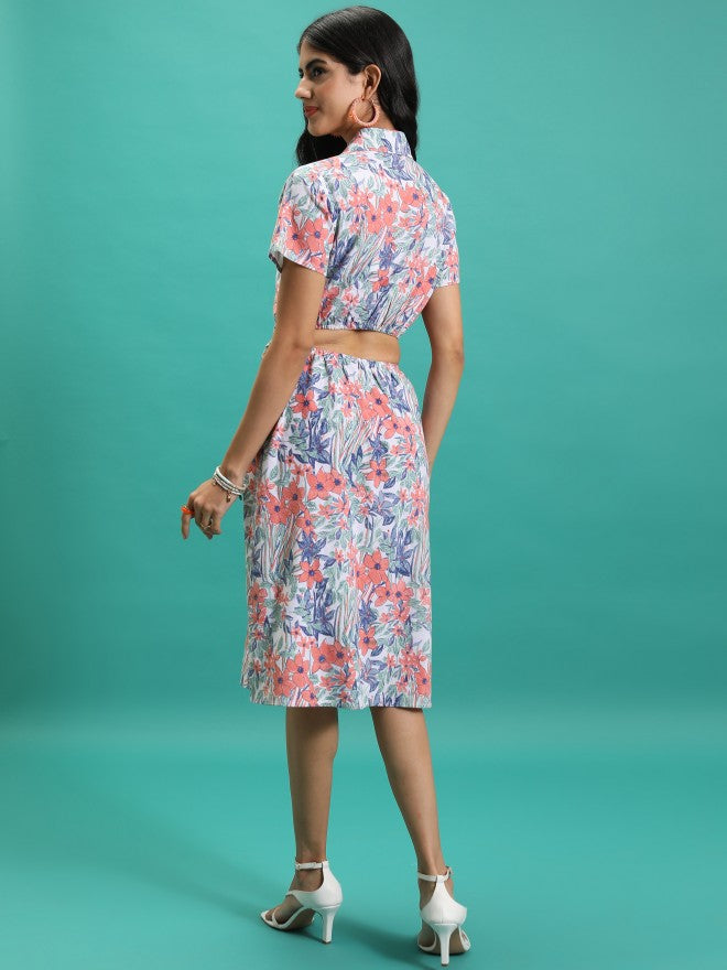 Tokyo Talkies Women White Printed Shirt Dress - White - Image 3