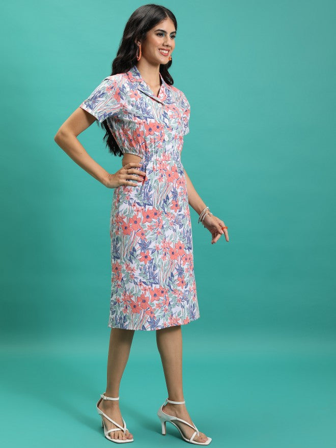 Tokyo Talkies Women White Printed Shirt Dress - White - Image 4