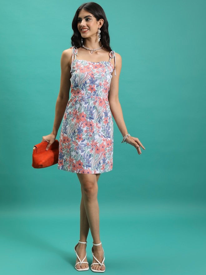 Tokyo Talkies Women White Printed Sheath Dress - White - Image 2