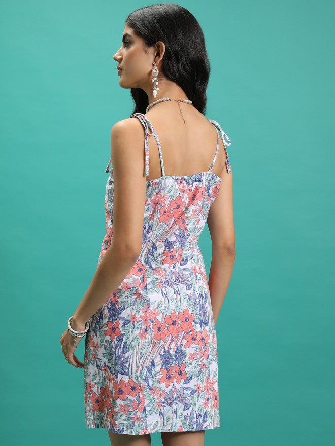 Tokyo Talkies Women White Printed Sheath Dress - White - Image 3