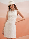 Tokyo Talkies Women White Self Design Sheath Dress - White - Image 1