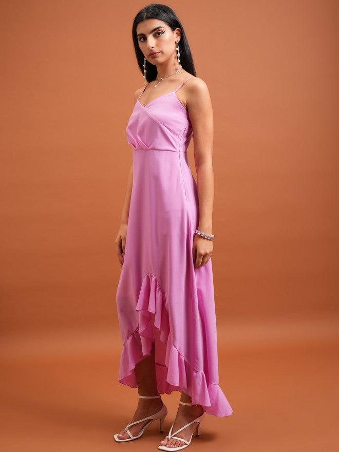 Solid Maxi Dress - Pink - Image 2