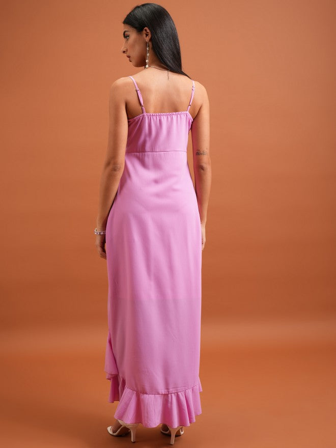 Solid Maxi Dress - Pink - Image 3